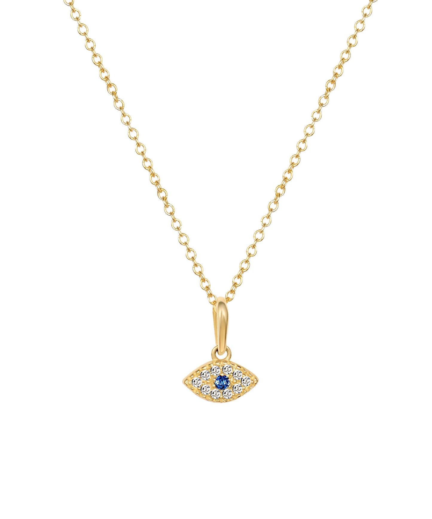 14K Sapphire Evil Eye Necklace