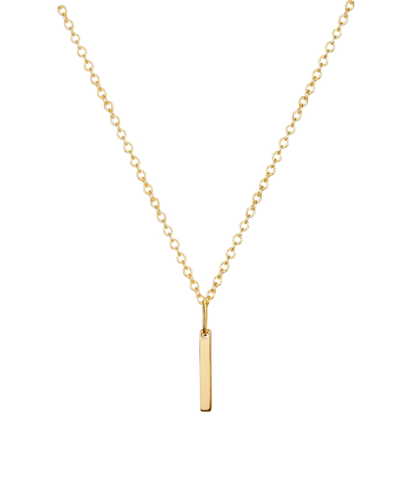 Micro 14k Gold Bar Necklace