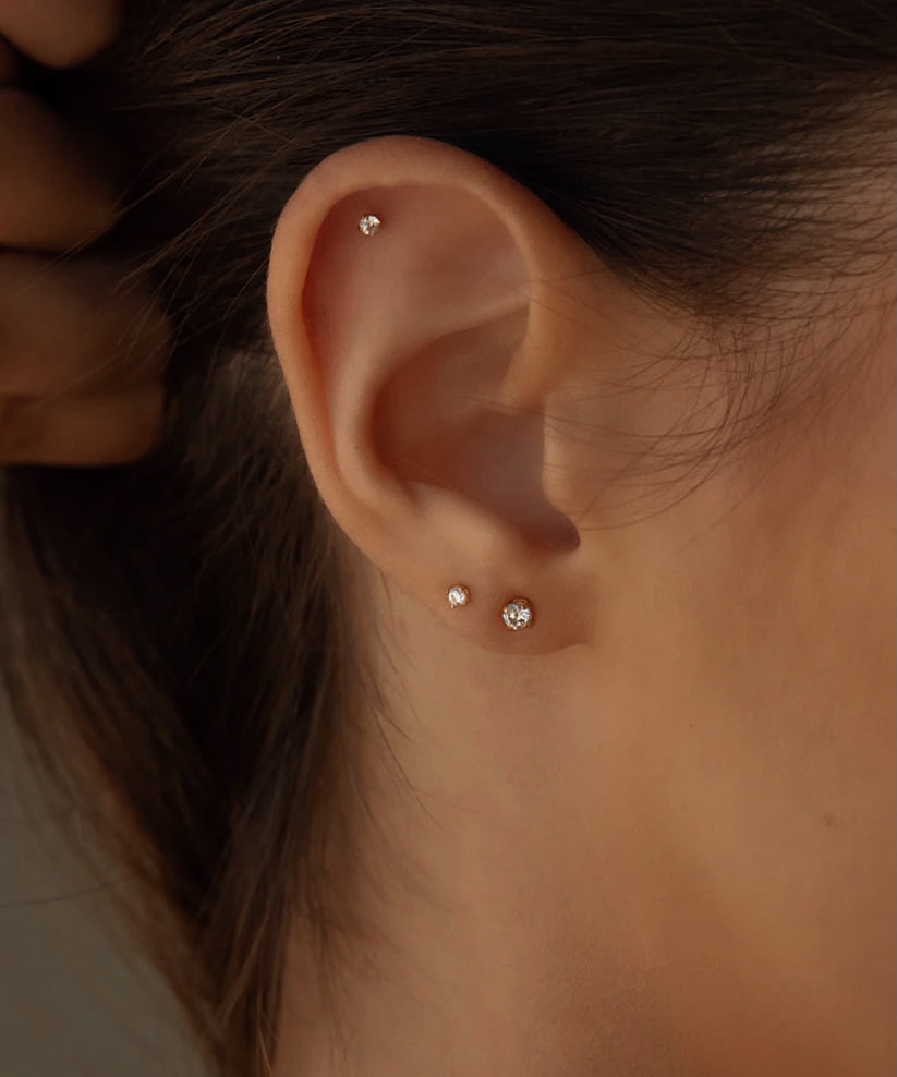 14K Screw Back Studs
