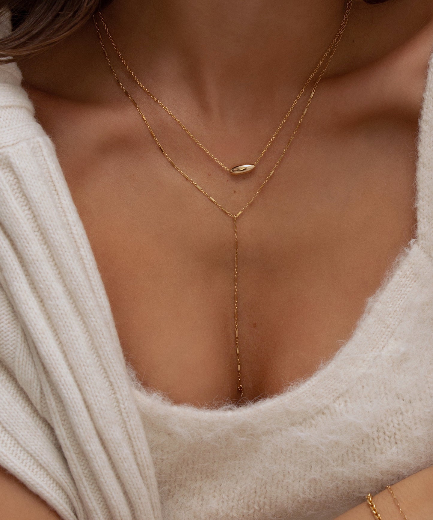 Dainty Bar Lariat Necklace