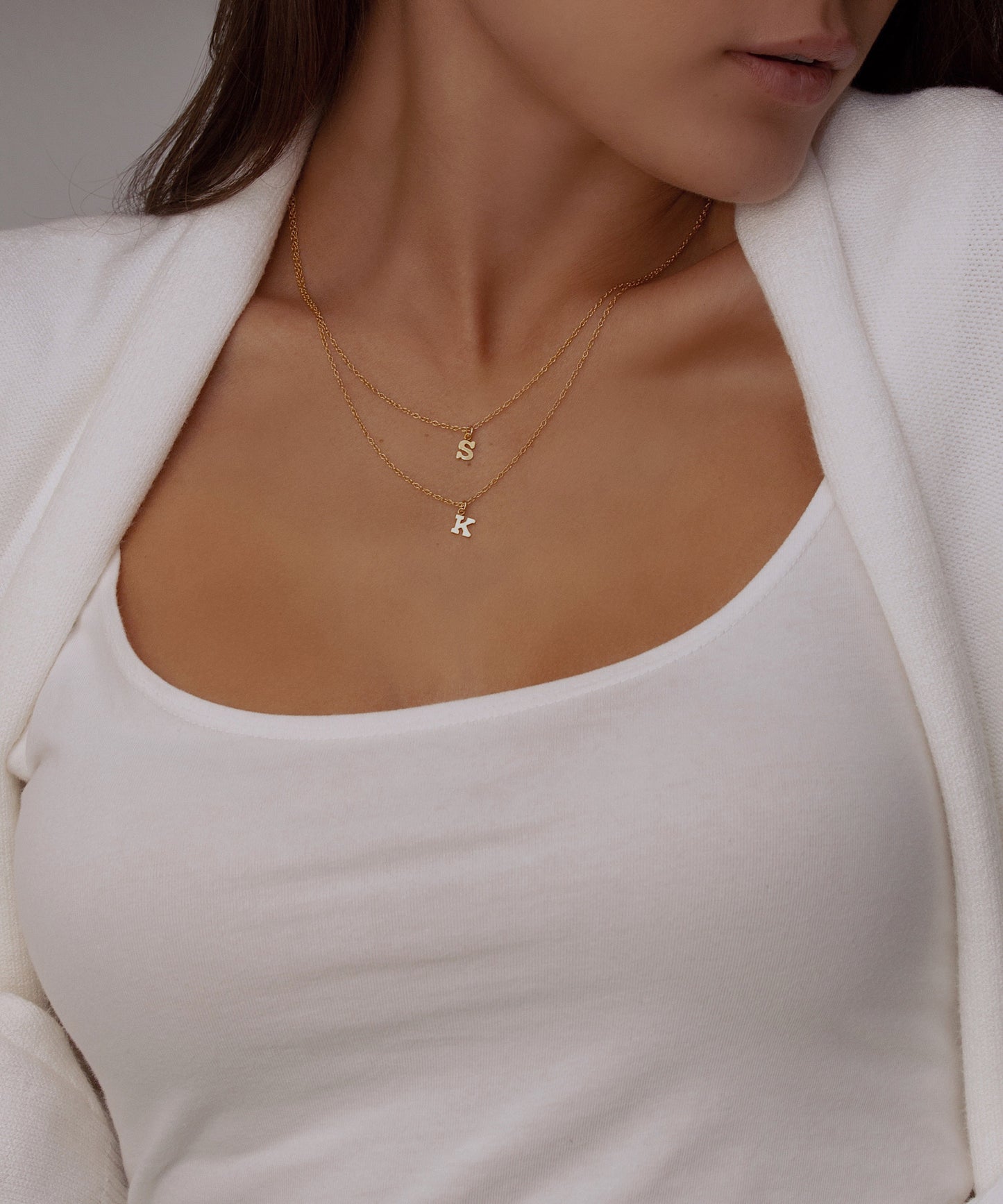 Teeny Tiny Initial Necklace Custom SILVER Letter J