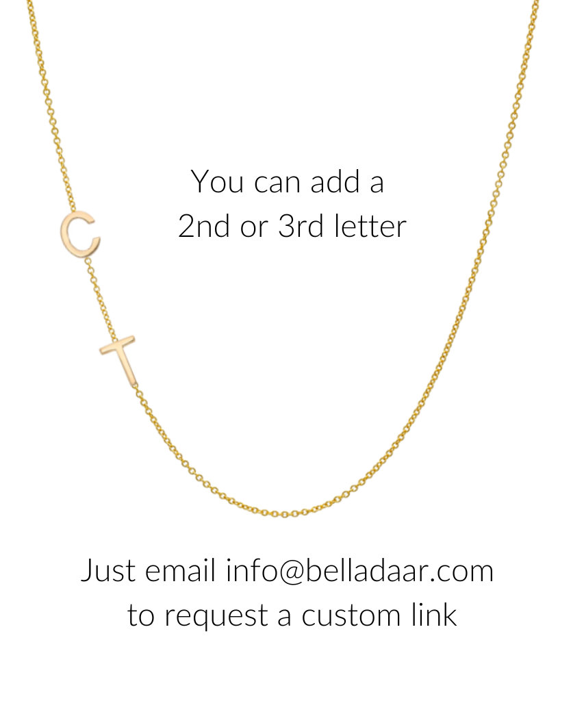 14K TINY Sideways Initial Necklace