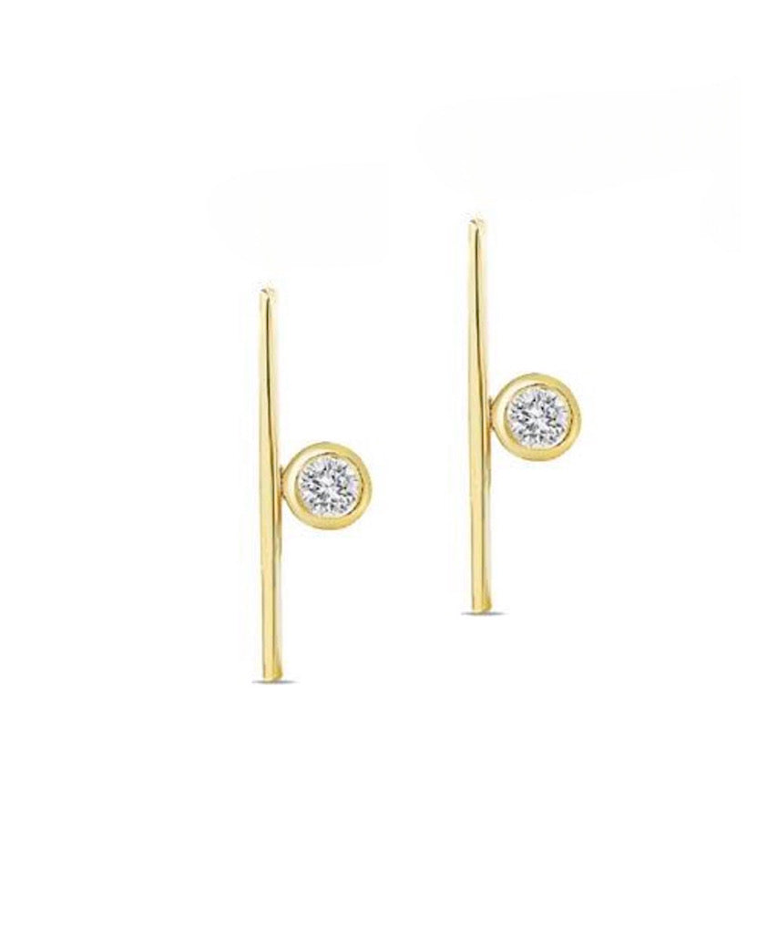 14K Diamond Line Stud