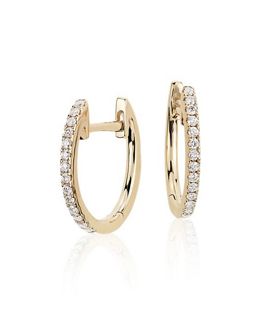 14k Diamond Huggies