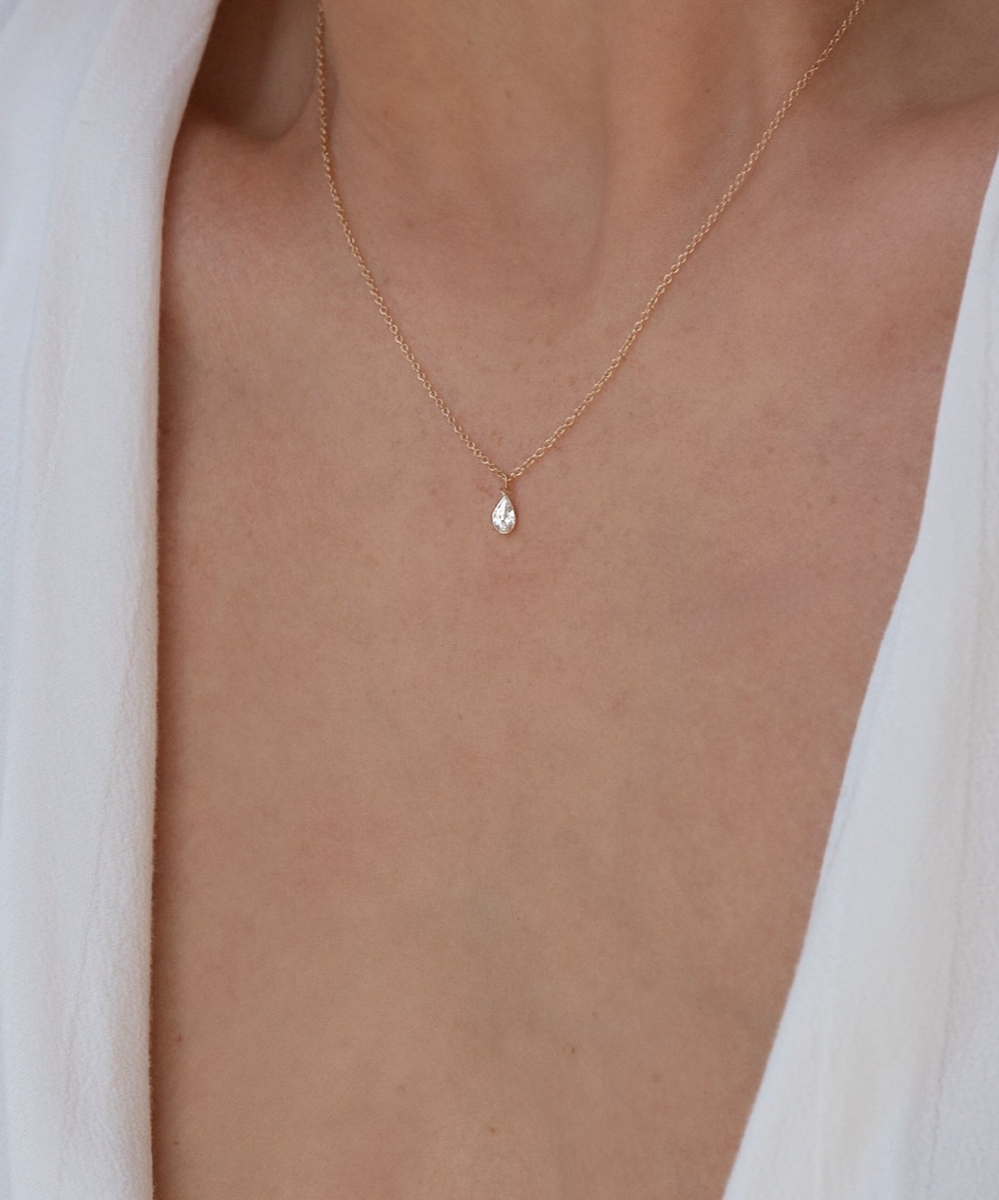 Tiny 14K Gemma Necklace