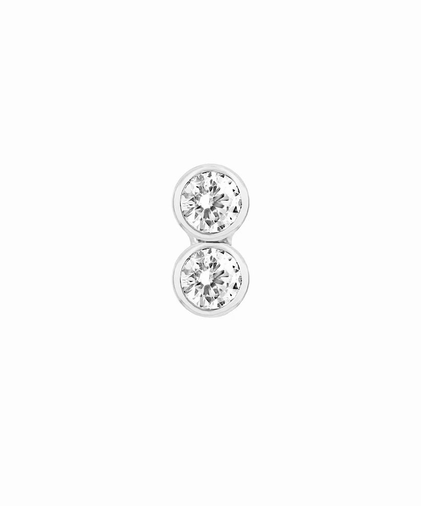 14K Double Diamond Stud