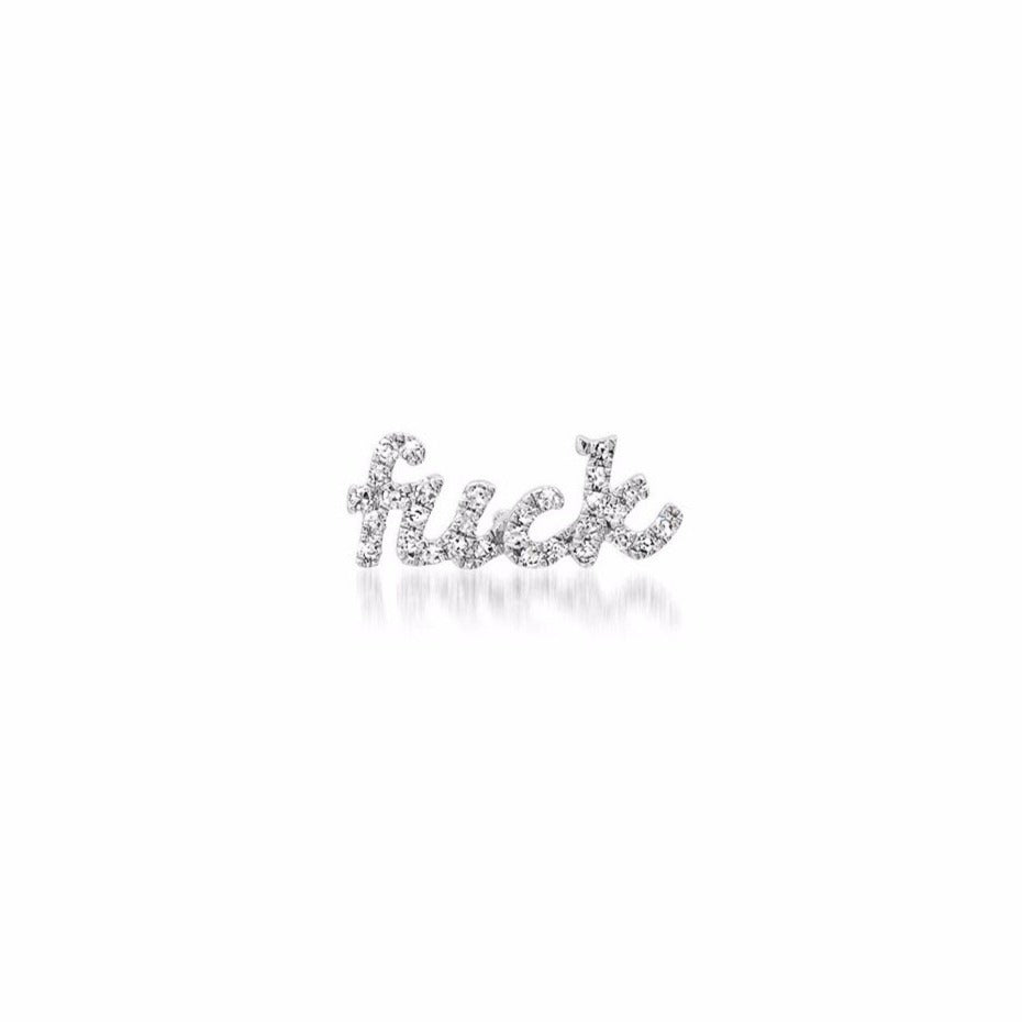 14K Gold Diamond Fuck Earring