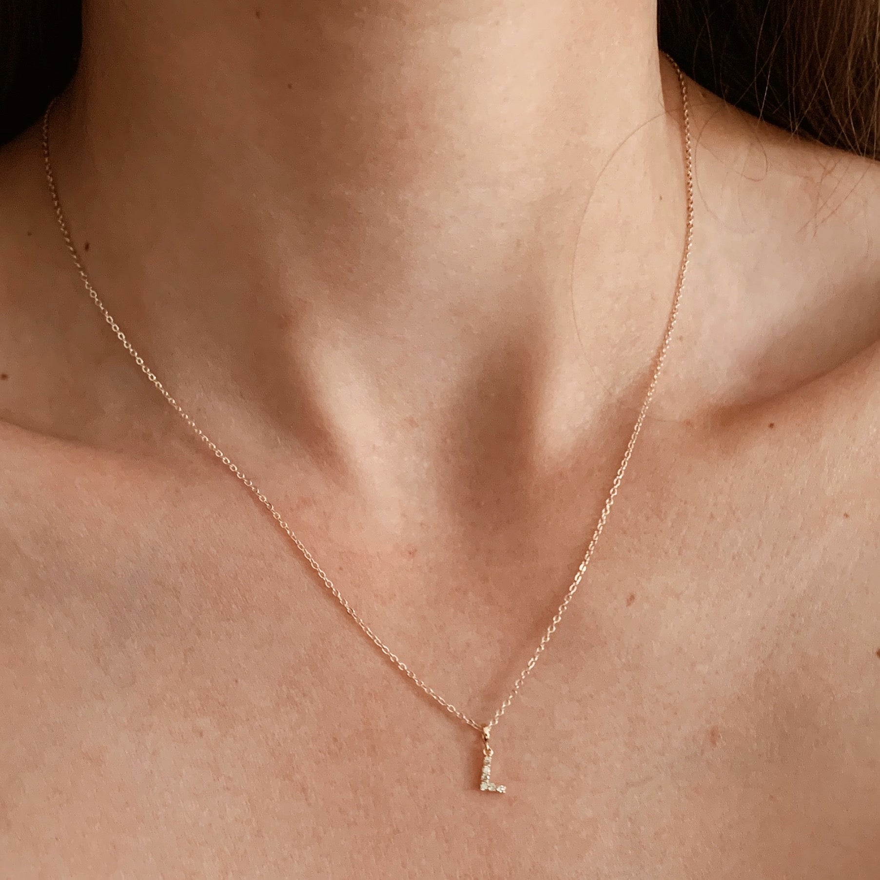 Small diamond initial pendant Clearance