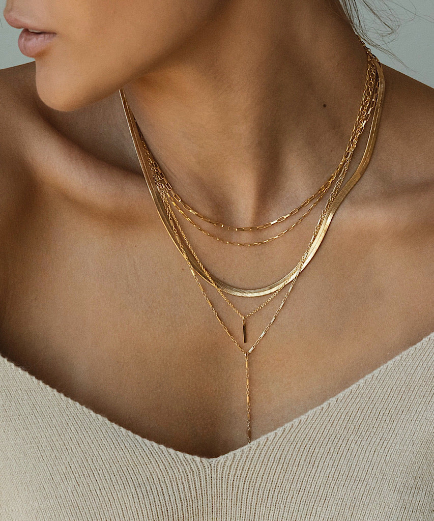 Dainty Bar Lariat Necklace