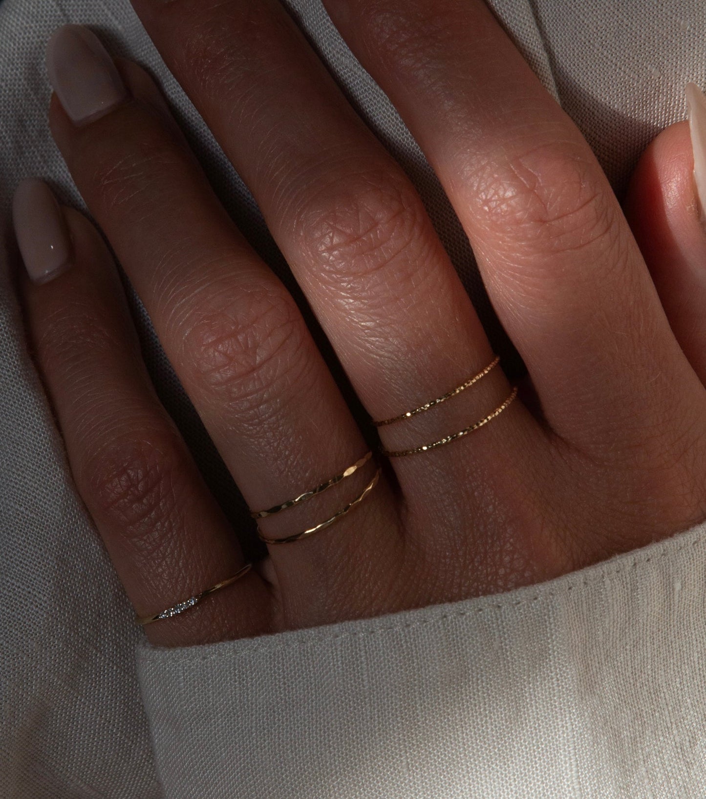 14K Gold & Diamond Tiny Pinky Ring
