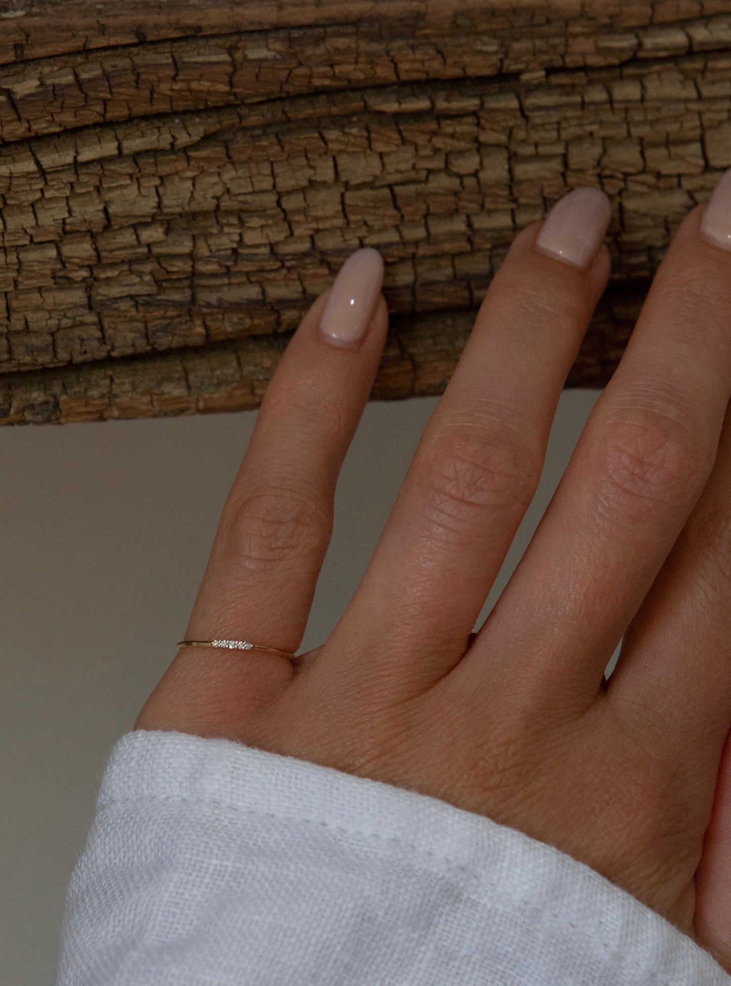 14K Diamond Tiny Pinky Ring