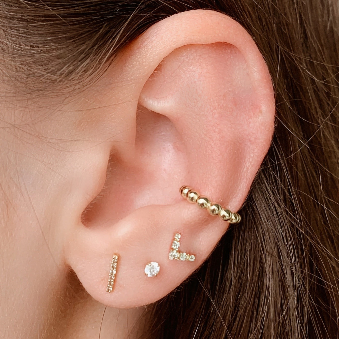 14K Sienne Diamond Stud