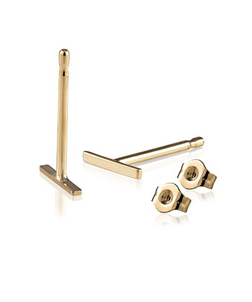 14K Tiny Bar Studs