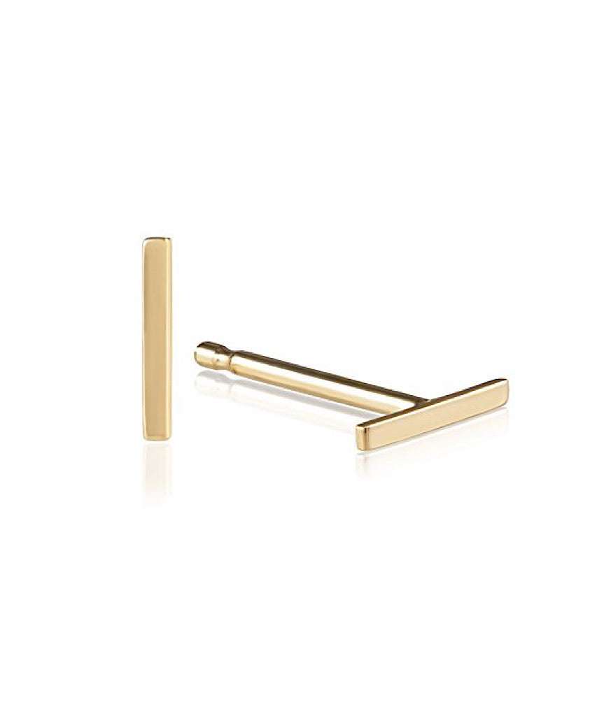 14K Tiny Bar Studs