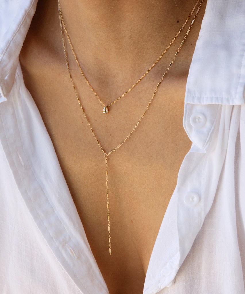 Dainty Bar Lariat Necklace