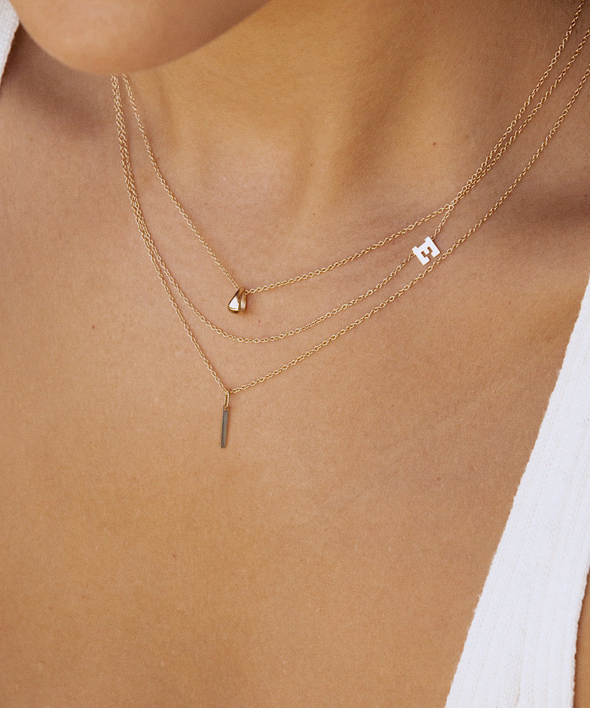 Micro 14k Gold Teardrop Necklace