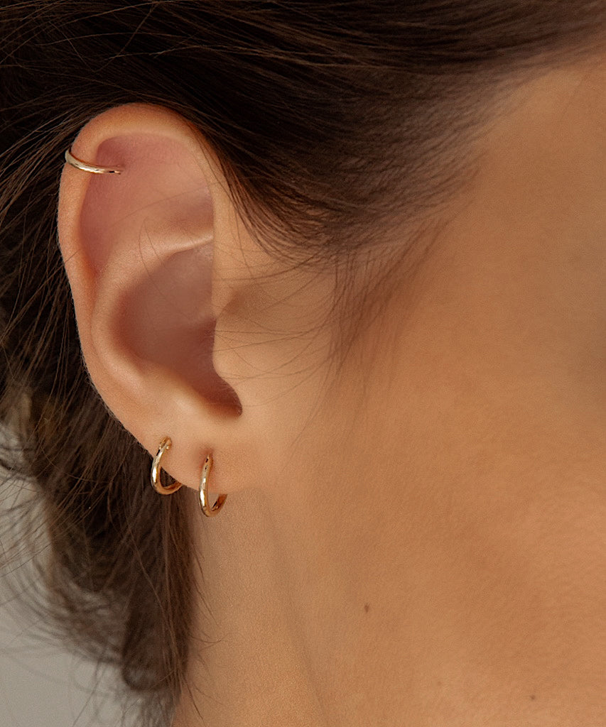 14K Mini Huggie Hoop