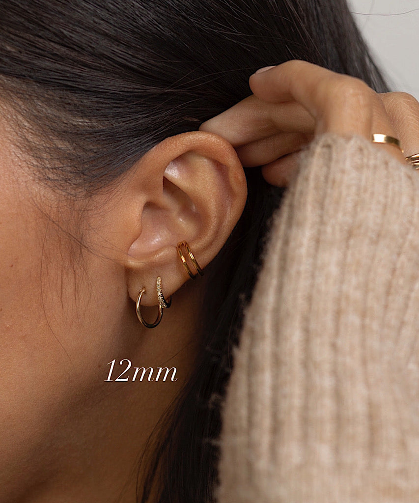 14K Mini Huggie Hoop