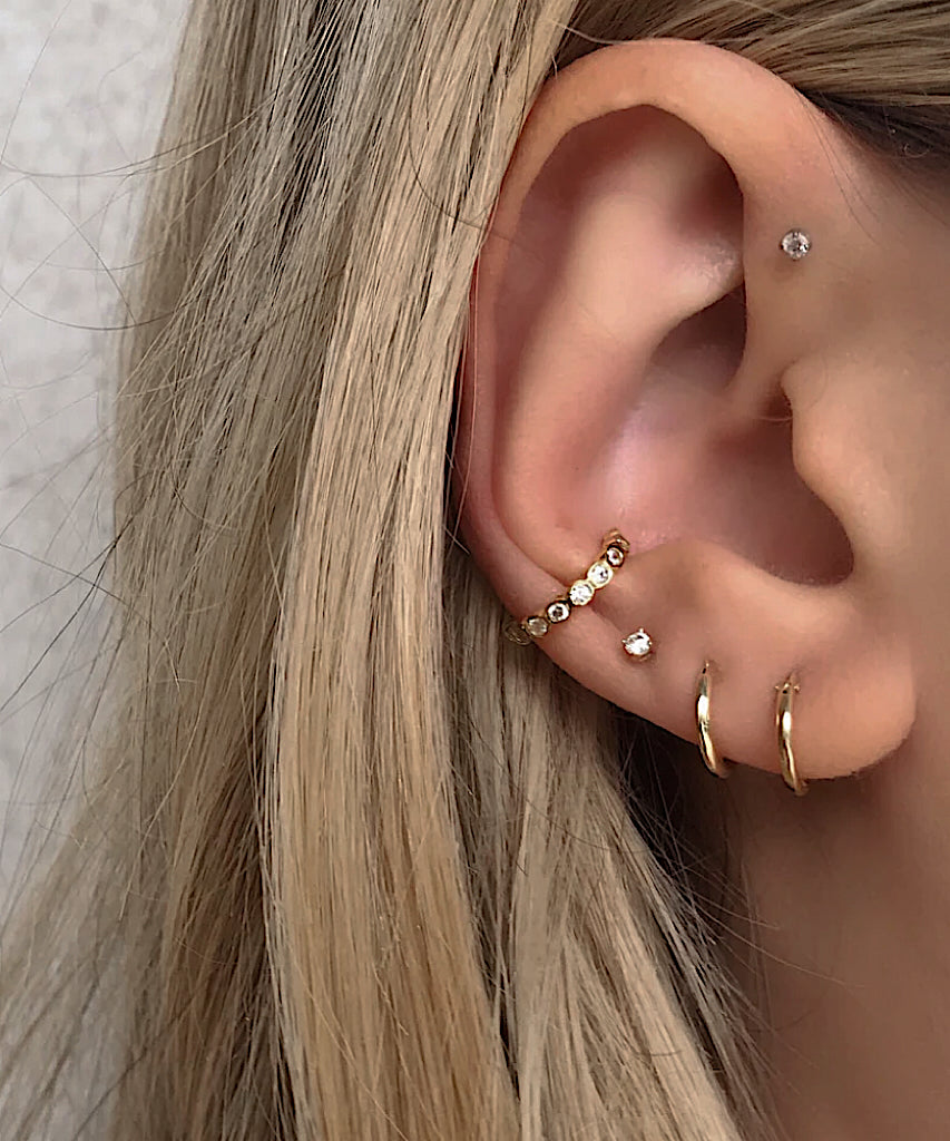 14K Mini Huggie Hoop