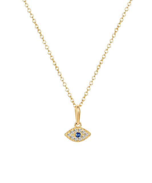 14K Sapphire Evil Eye Necklace