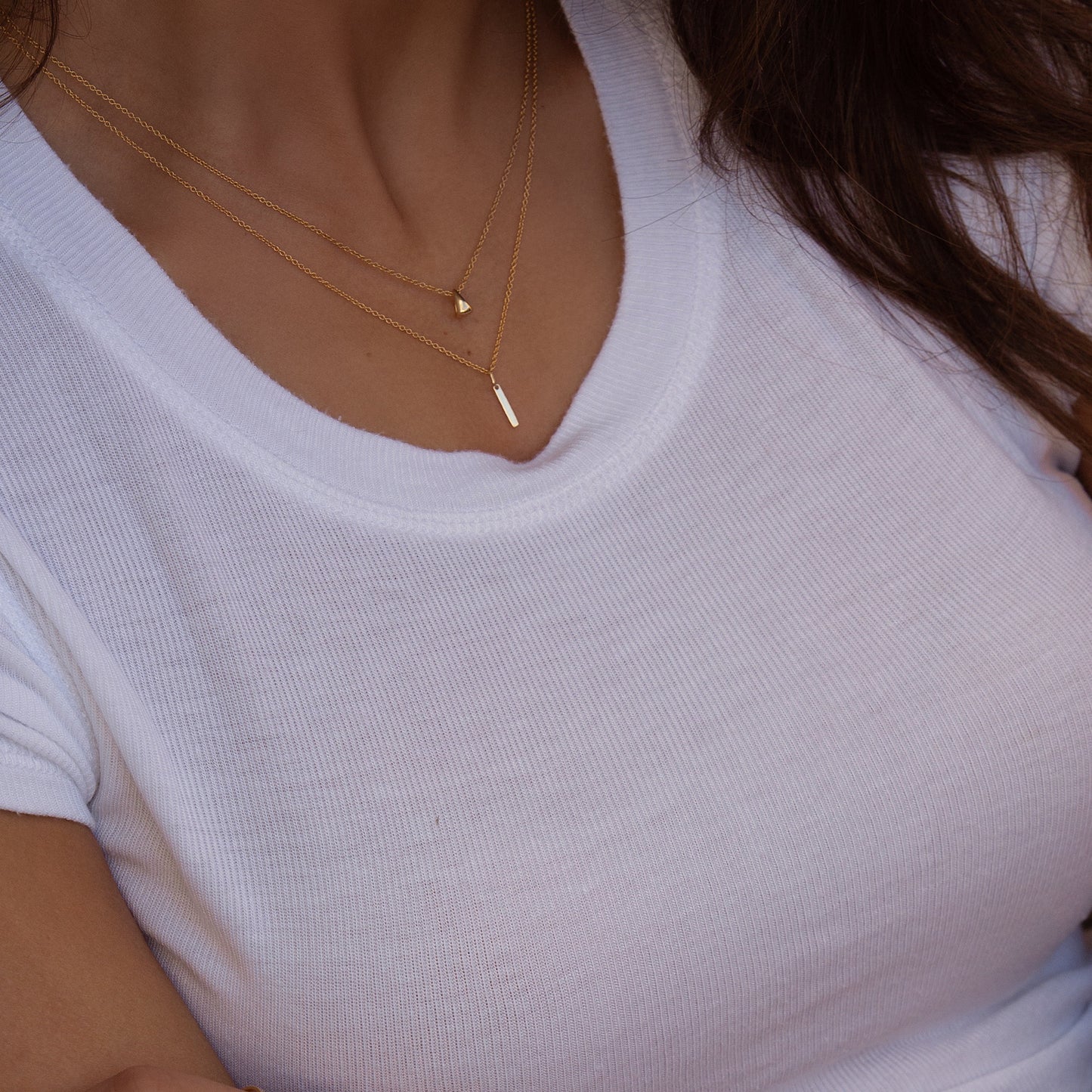 Micro 14k Gold Teardrop Necklace