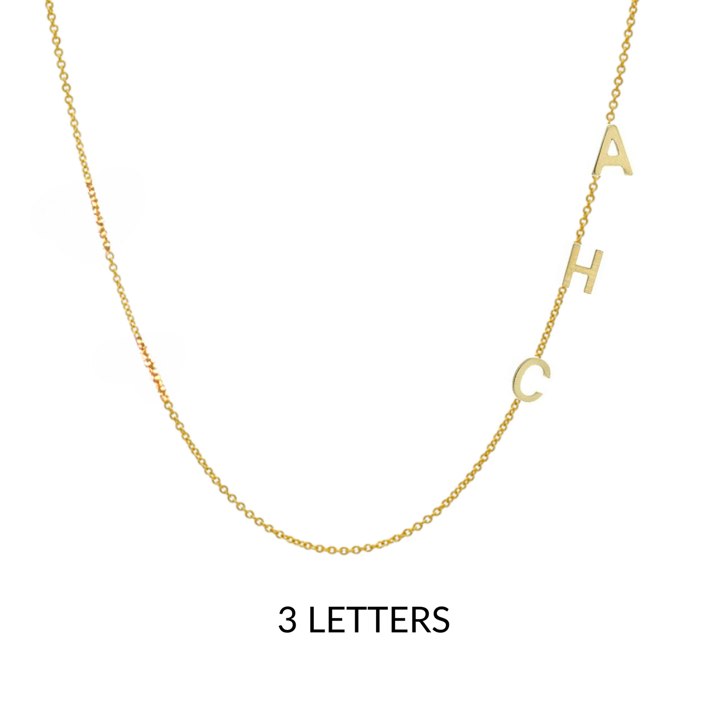 14K TINY Sideways Initial Necklace