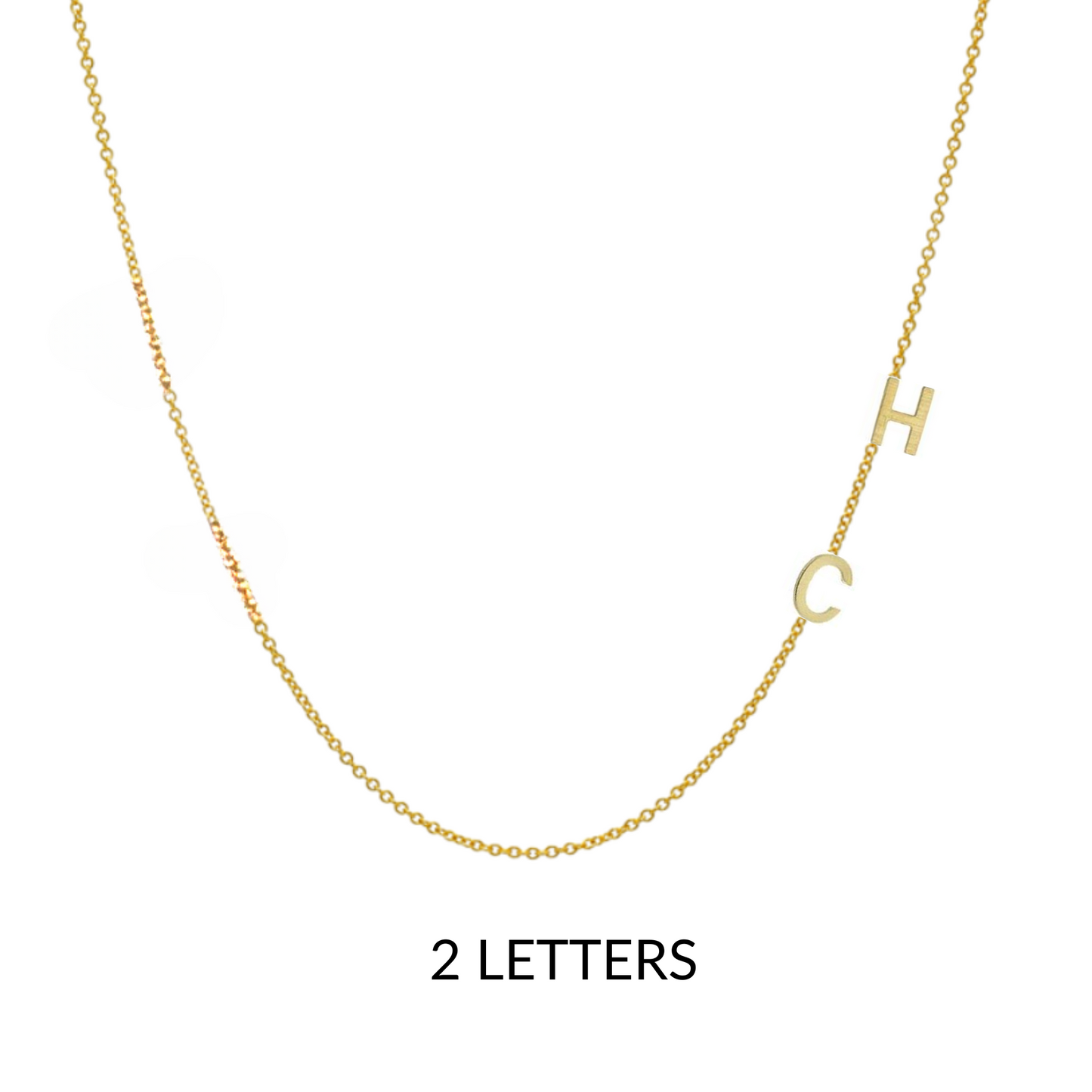 14K TINY Sideways Initial Necklace