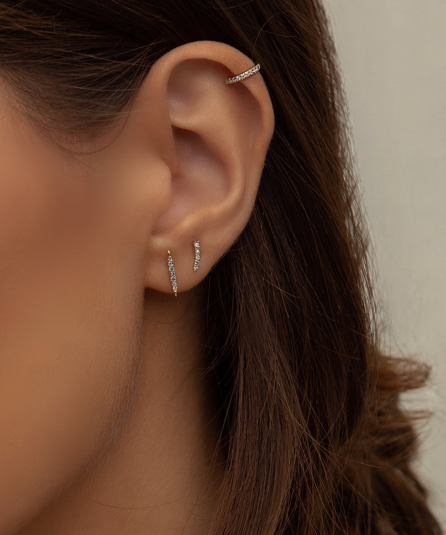 MINI 14K Diamond Huggies
