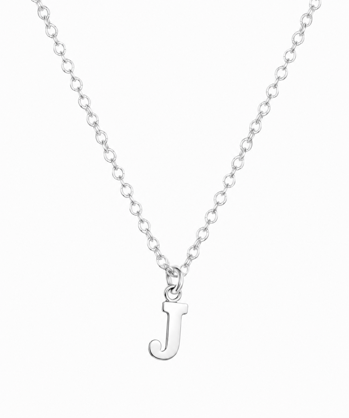 Teeny Tiny Initial Necklace Custom SILVER Letter J