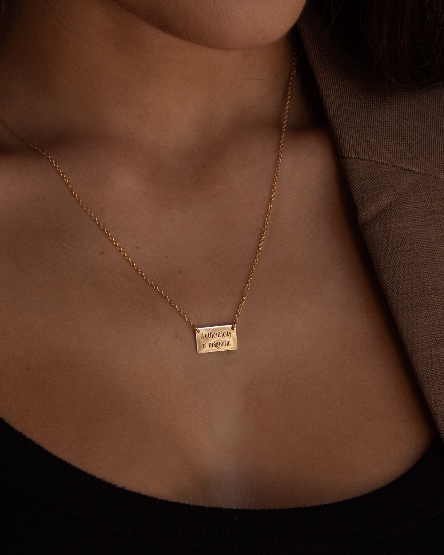 Engraved Bar Necklace