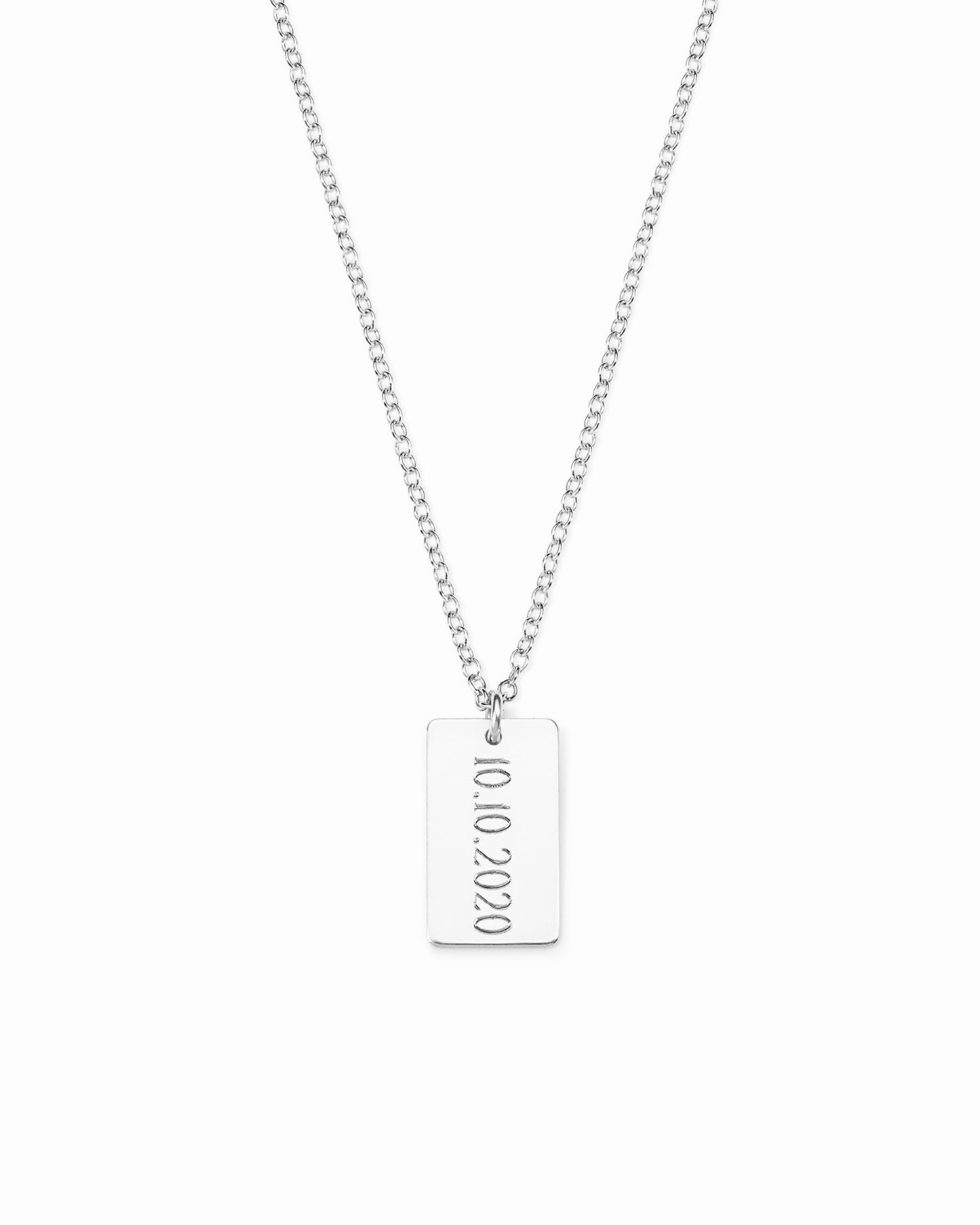 Mens Engraved Bar Necklace