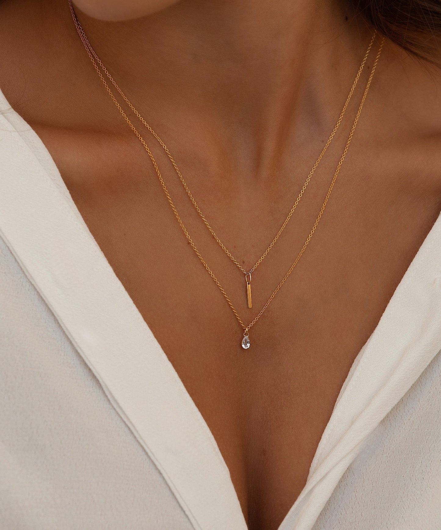 Tiny 14K Gemma Necklace