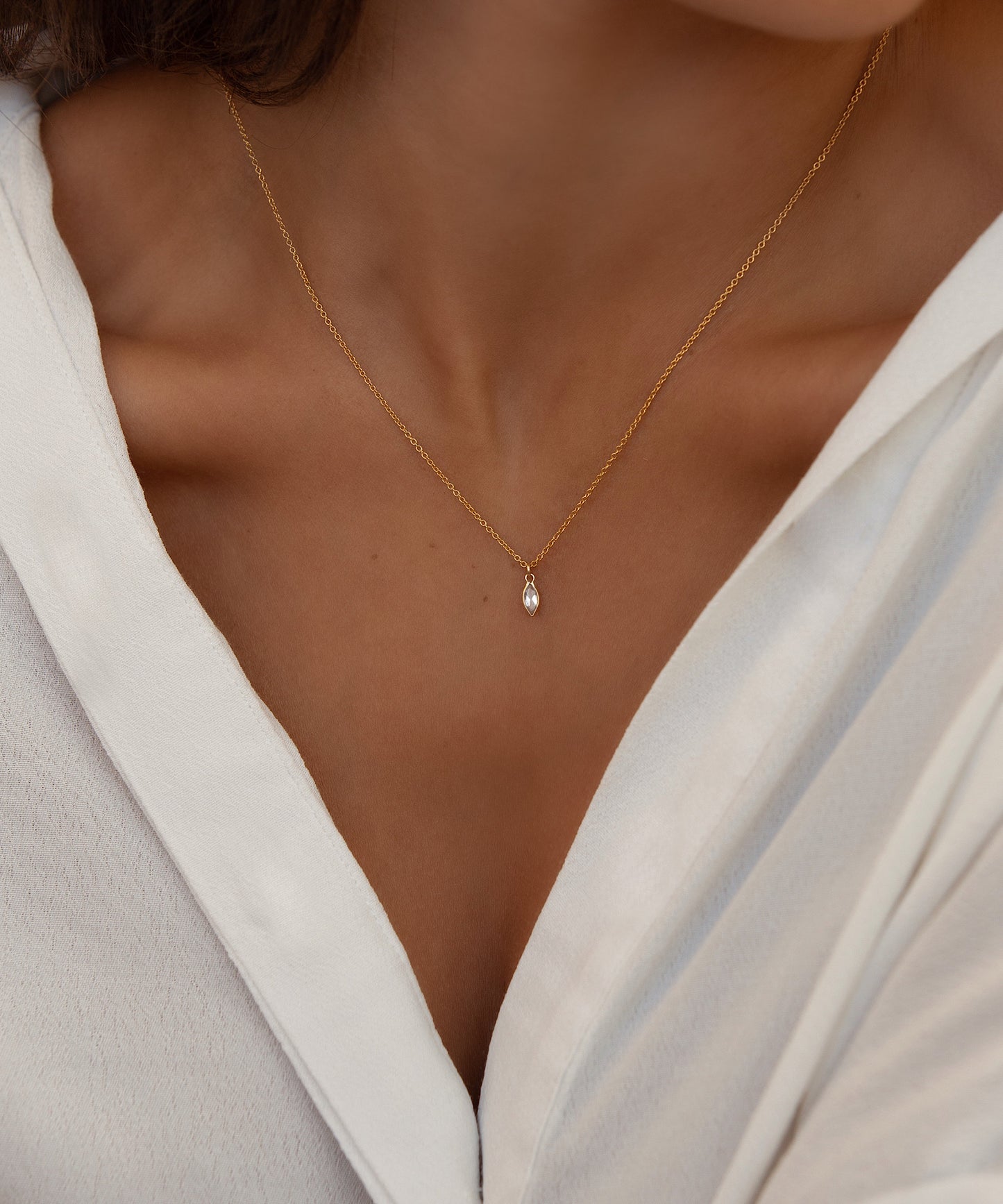 Tiny 14K Gemma Necklace