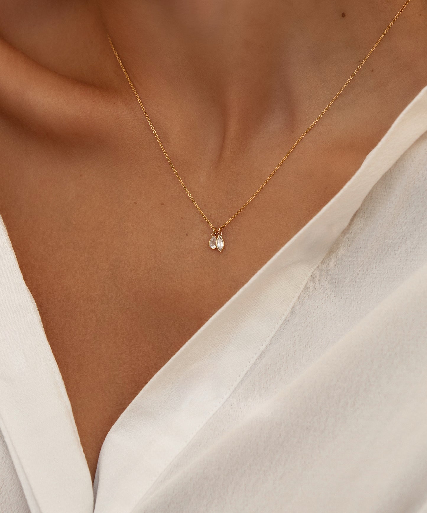 Tiny 14K Gemma Necklace