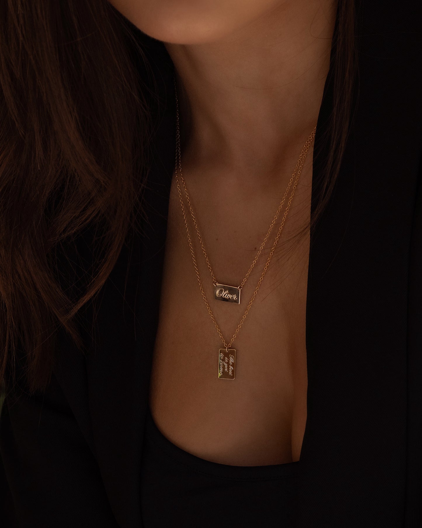 Engraved Bar Necklace