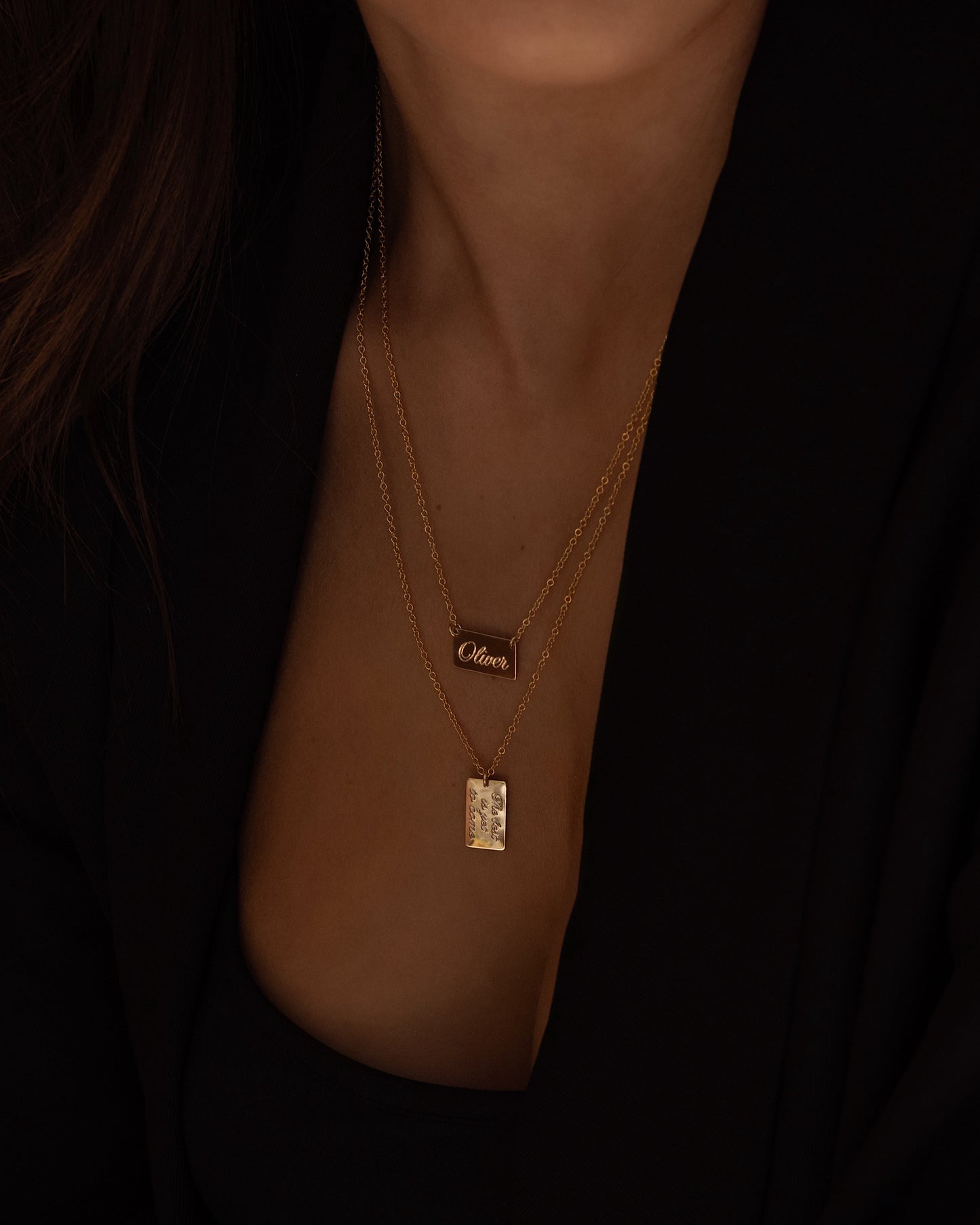 Engraved Bar Necklace