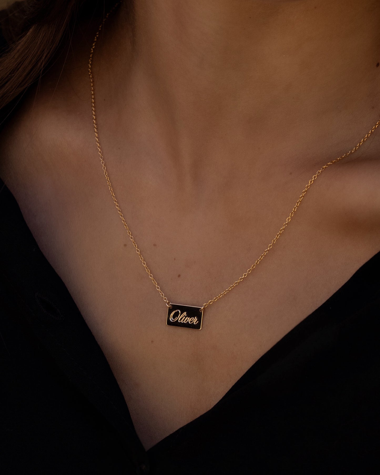Engraved Bar Necklace