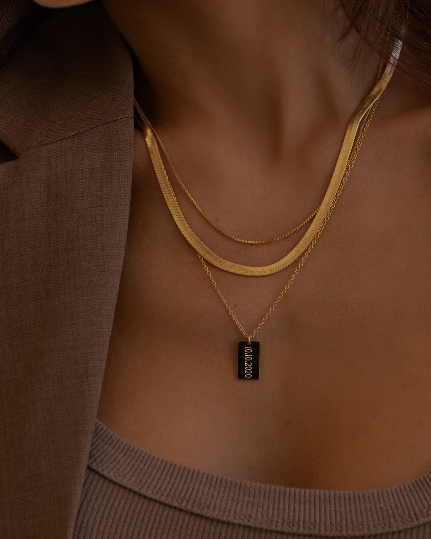 Engraved Bar Necklace