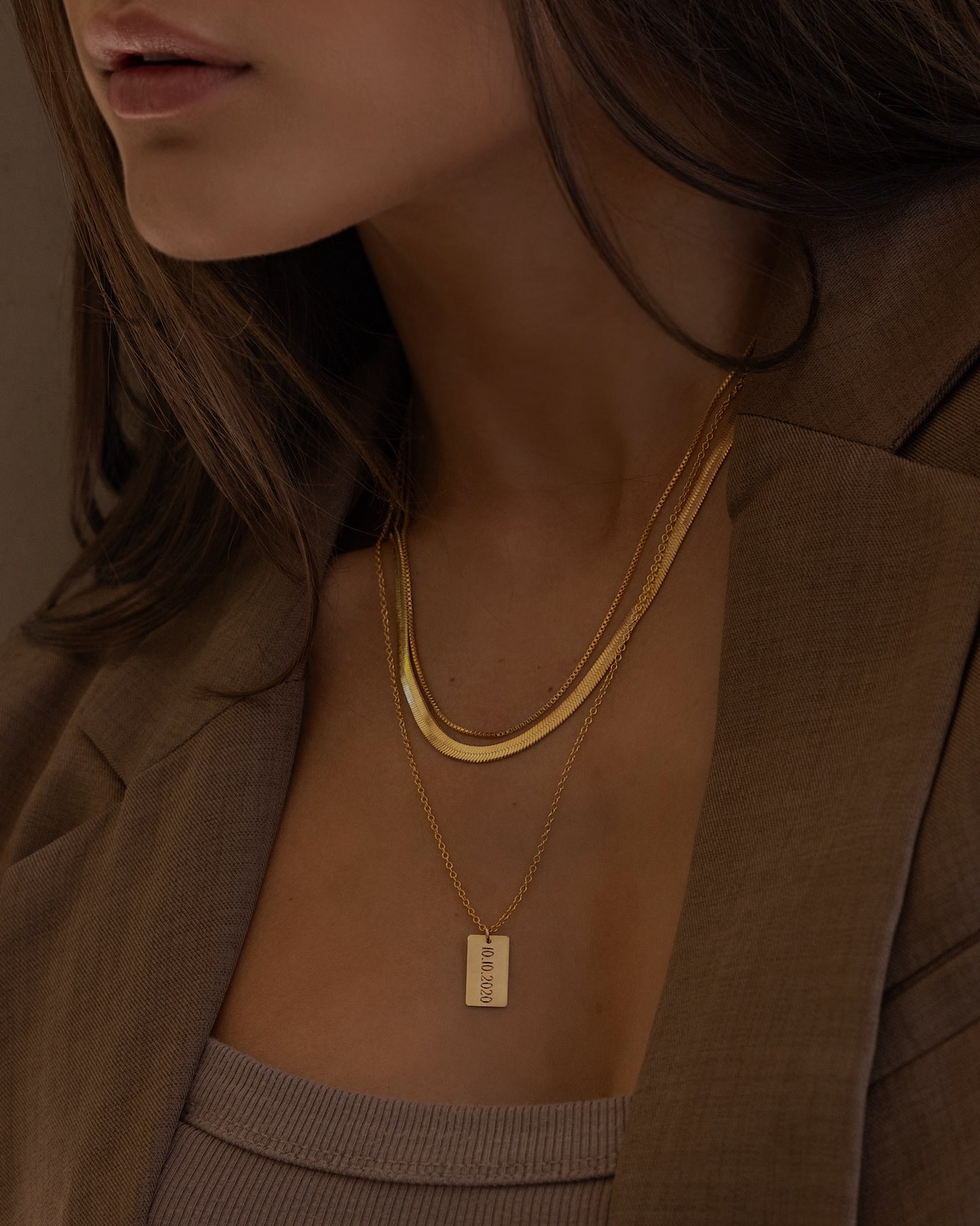 Engraved Bar Necklace