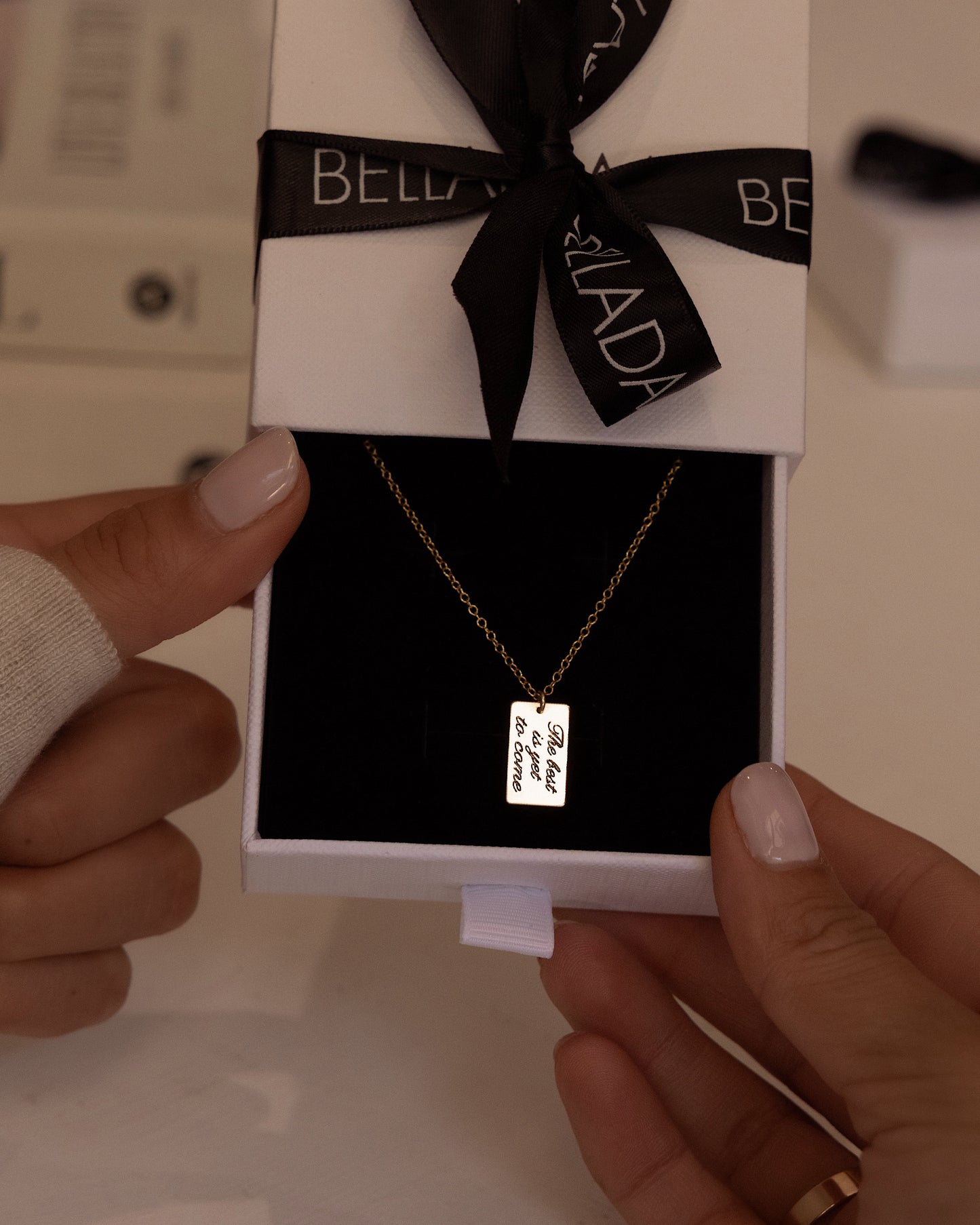 Engraved Bar Necklace