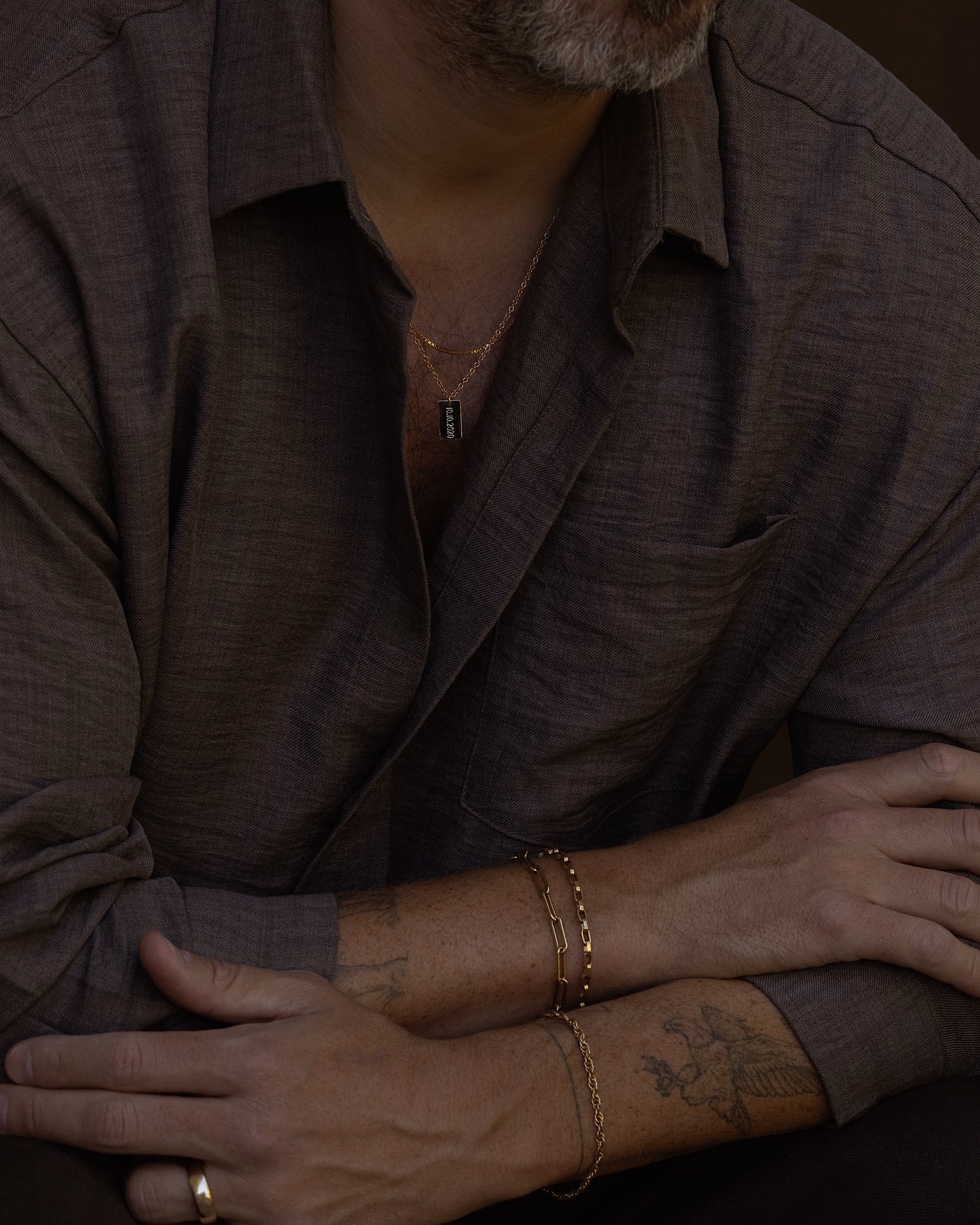 Mens Engraved Bar Necklace