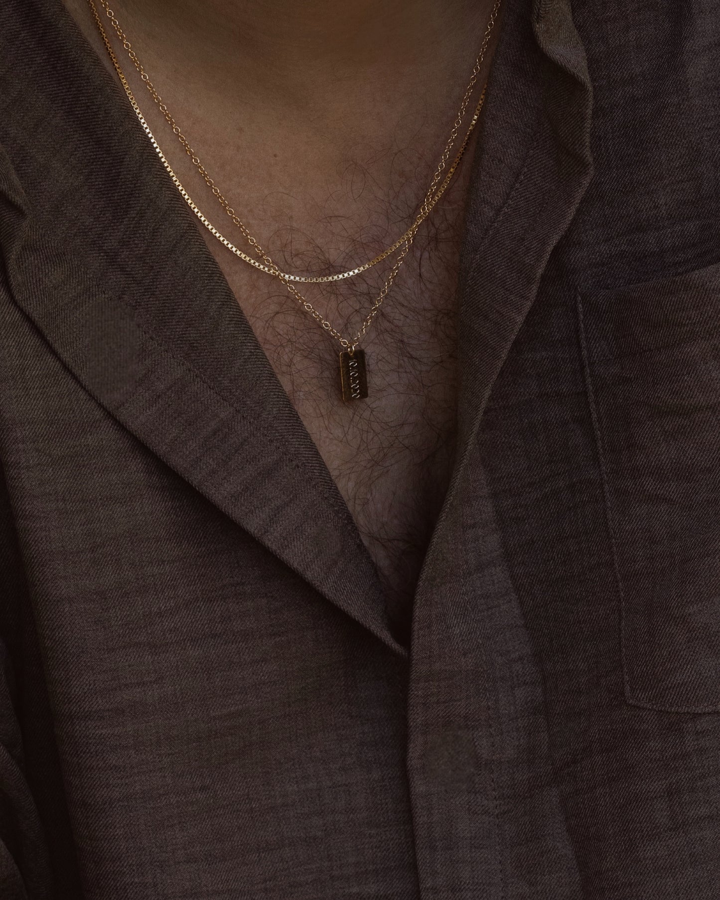 Mens Engraved Bar Necklace