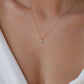 14K TINY Diamond Initial Necklace