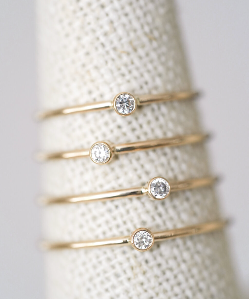 14K Baby Diamond Ring 8 14K Yellow Gold