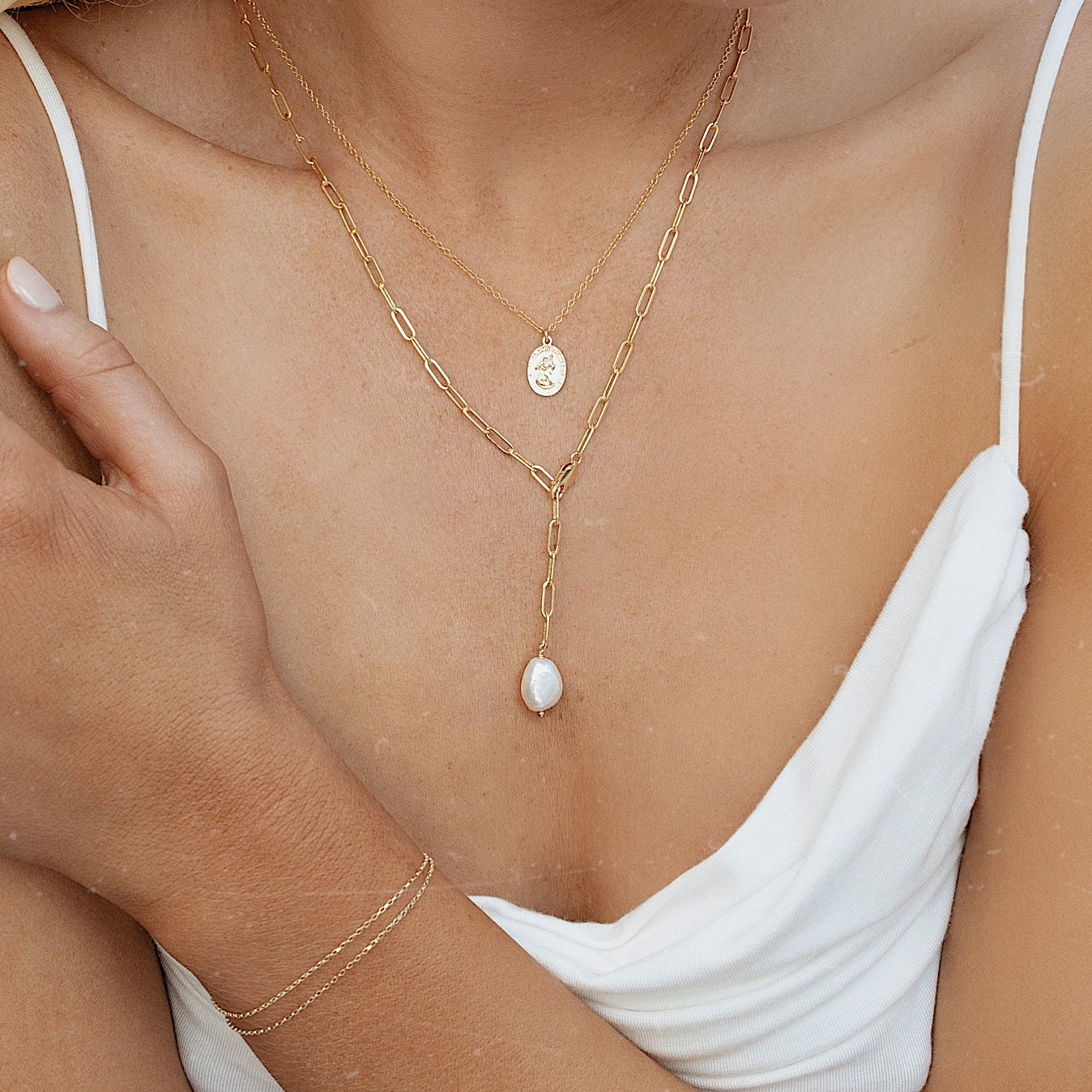 Freshwater Pearl Edgy Lariat