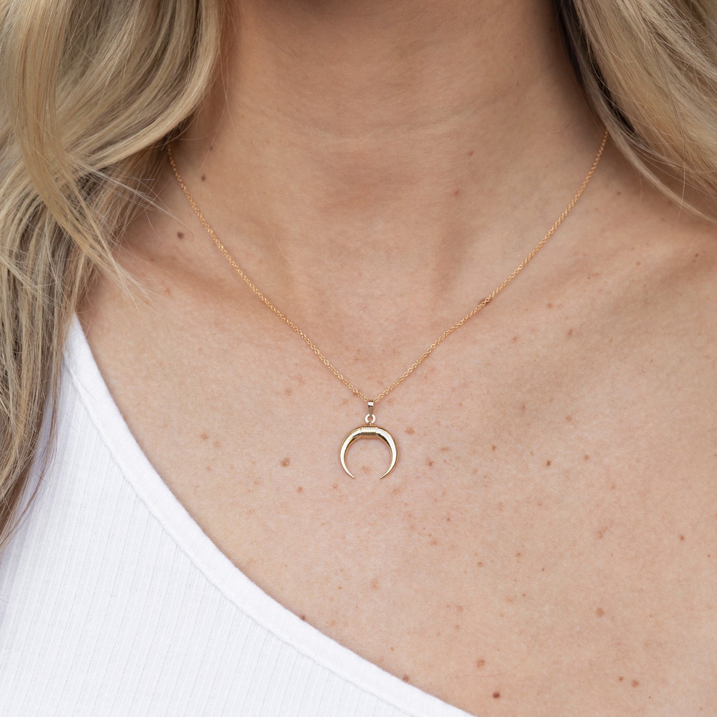 14K Crescent Necklace