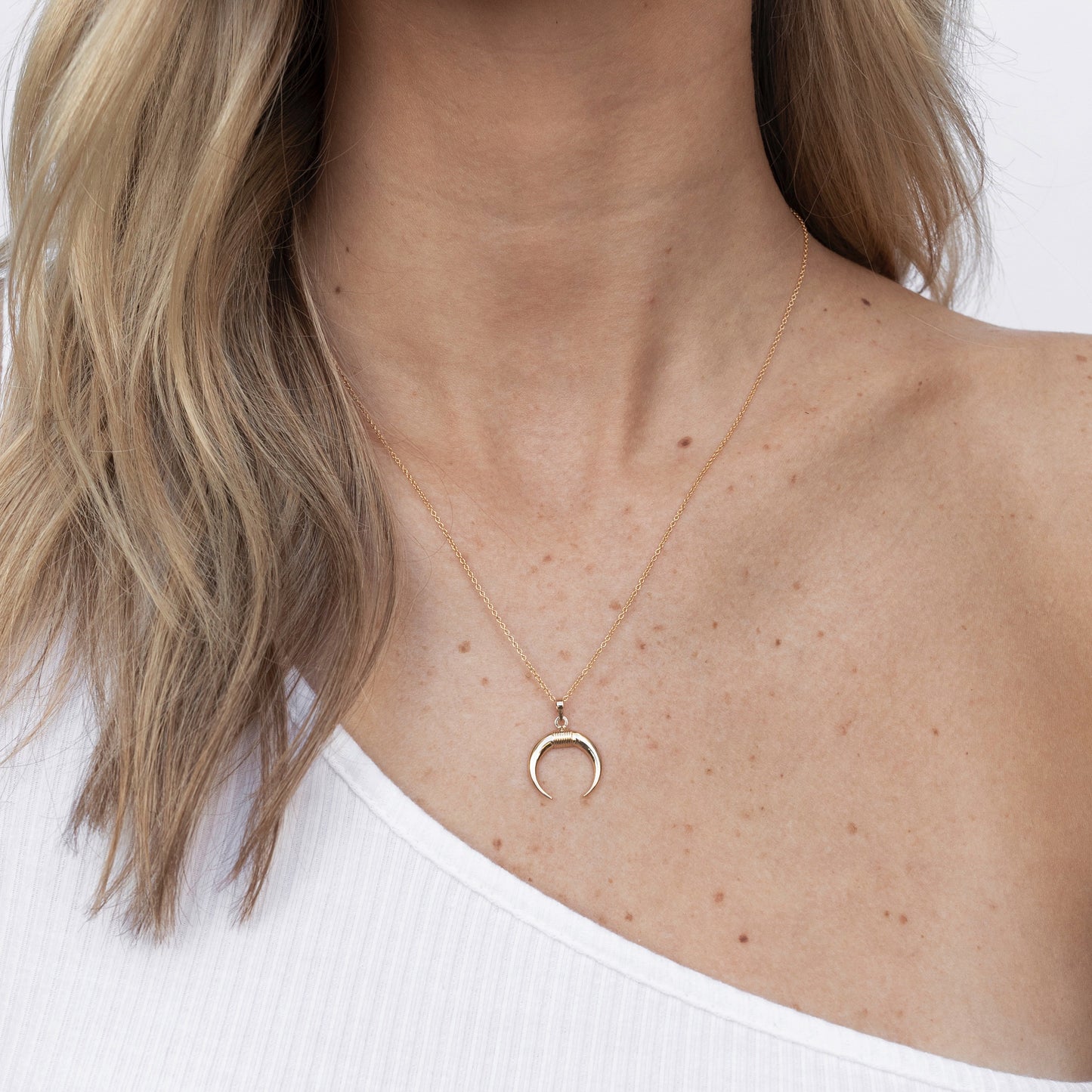 14K Crescent Necklace