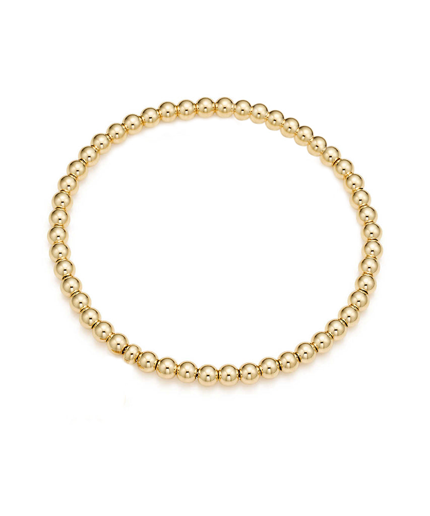 14K Gold Filled Beaded Stretch Bracelet