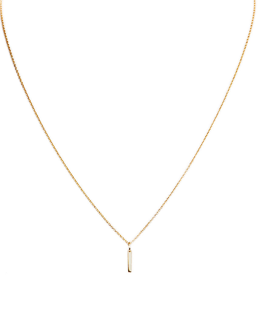 Micro 14k Gold Bar Necklace
