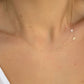 14K TINY Sideways Initial Necklace